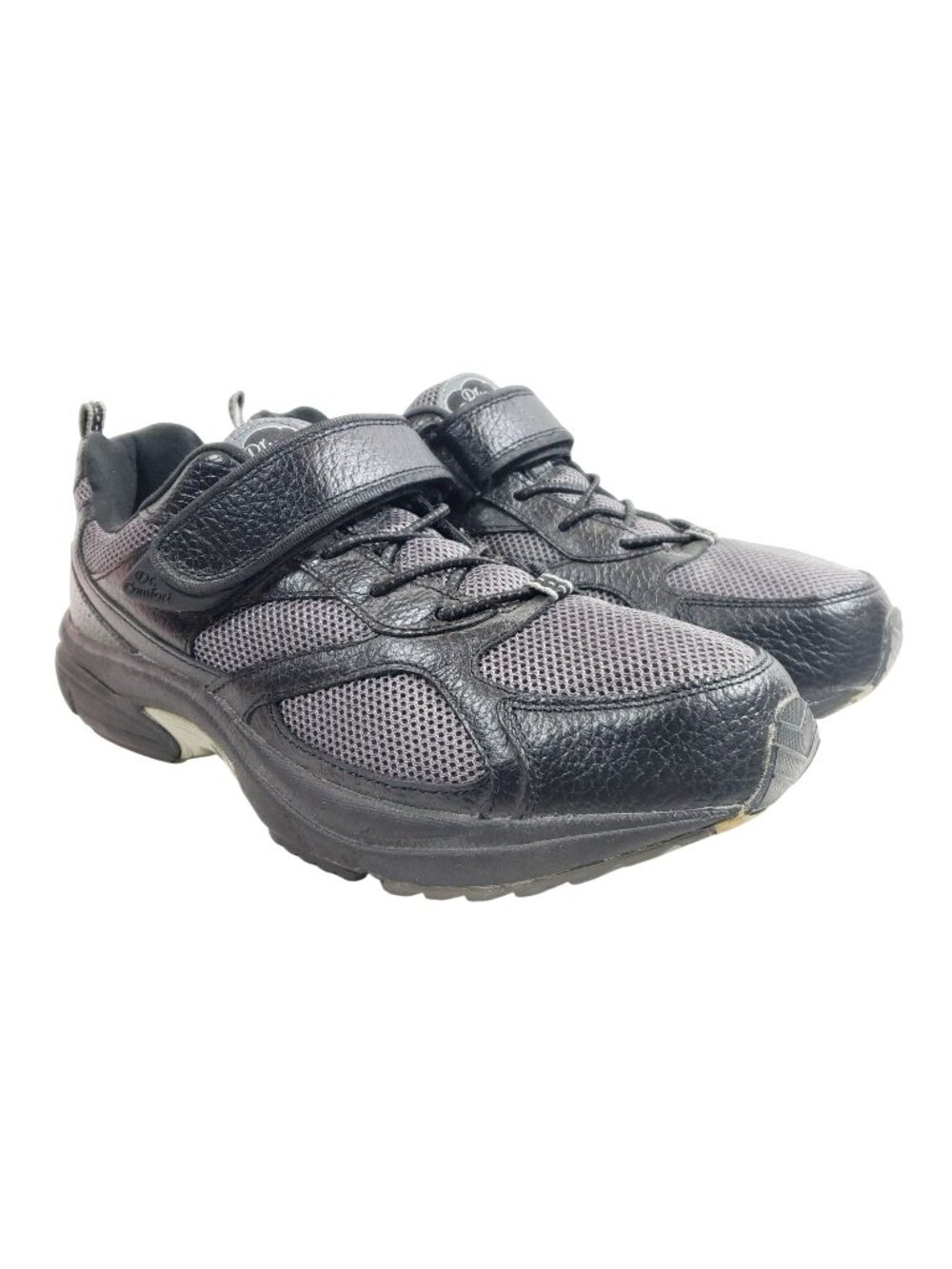 Dr. Comfort Endurance Mens 11W Black & Gray Leather Mesh Walking Shoes